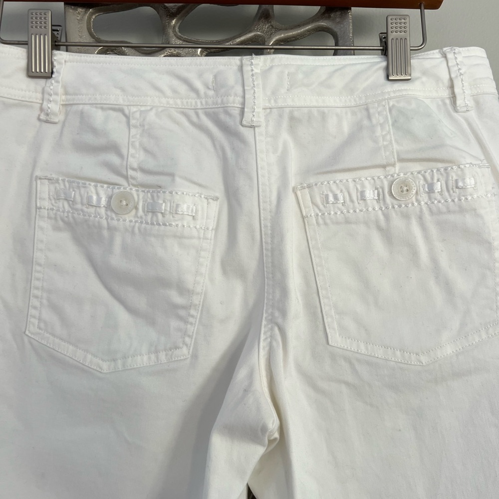 WHBM Bright White Low Rise Capris Crop Pants Sz 4 - Picture 7 of 10